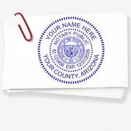 Premium Pre-Inked Notary Public Stamp for Arizona Notaries, 1-5/8 Size, AZ Notary Stamp, State Board Compliant - Ideal for Notary in Arizona, AZ Notary Public Stamp, Long-Lasting and Reliable