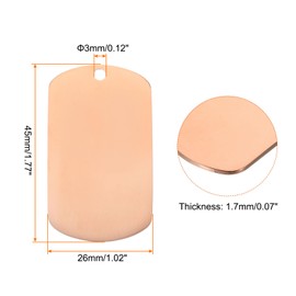 MECCANIXITY Metal Blank Tags Stamping, 1.8"x1" Rose Gold Stainless Steel Blank Dog Tags DIY Engraving Blank Tags for Pet Dog ID Tags, Pendant Decoration, Craft Tags, Pack of 10