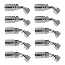 (10-Pack) 1/4" Hose x 1/4" JIC Female Swivel 45° Hydraulic Hose End Crimp Fitting | FJX45-04-04