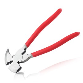 LEONTOOL 9.5 Inches Fencing Pliers Tool Fence Pliers Tool Hammer Head with 2 Wire Cutters, Wire Twisting Pliers Nail Puller Pliers Multi Purpose Fence Tools for Installation and Removal of Wire Fence