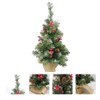 Tomaibaby 1Pc Pine Tree with Wood Base Mini Christmas Tree