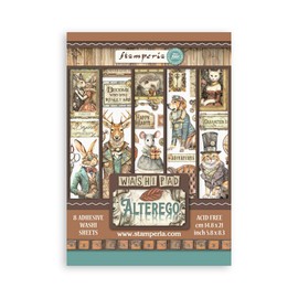 Stamperia - Washi Pad for Scrapbooks, Albums, Cards, Bullet Journals and More, Translucent and Easy to Cut, Acid Free, Perfect for Hobbies, Crafts, and Gifting (A5) (8 Sheets)