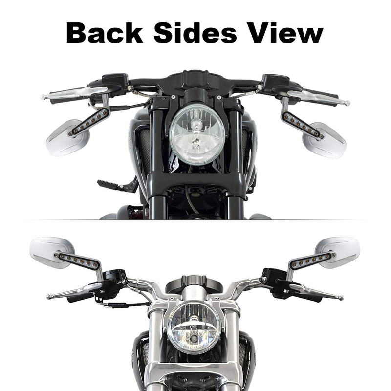 TCMT Pair of Motorcycle Chrome Rear View Mirrors Fits For