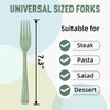 50 PCS Sage Green Plastic Forks, Sage Green Silverware Set