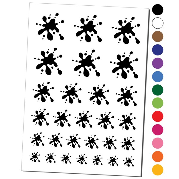 Paint Ink Blood Spatter Splat Drip Temporary Tattoo Water Resistant