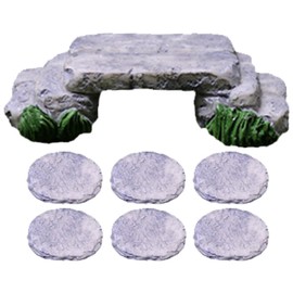 Yardwe Mini Mushroom Pedal Ornament Creative Mini Stepping Stone Garden Decor for Fairy Garden Succulent Pots Outdoor Micro Landscape DIY Accessory