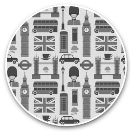Vinyl Stickers (Set of 2) 30cm BW - London Icons England Tourism Laptop Tablet Luggage Scrapbook #39777