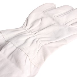Andux 1 Pair Professional Beekeeping Gloves Long Sleeve Protective Gloves YFST-01 (Beige) (L)