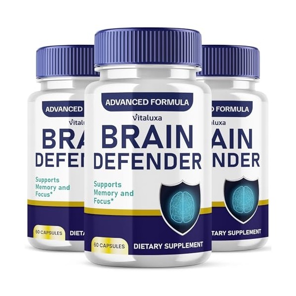 (3 Pack) Brain Defender Supplement, Brain Defend Pills for Focus
