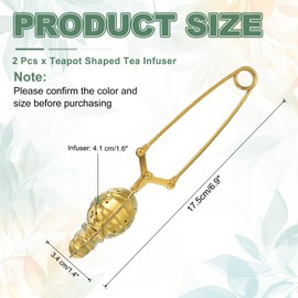 uxcell 2 Pcs Tea Infuser, Stainless Steel Loose Leaf Tea Infuser Filter for Cup and Teapot, Long Handle Tea Steeper Strainers for Tearoom Office Home, Pineapple shaped, Gold