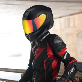 VCOROS T520 Helmet Shield Visor for ST1400/R1 - T520 Full Face Shield Helmet Visor Accessories for T520 ST1400 R1 (Chrome Red)