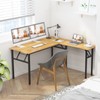 DlandHome Reversible L-Shaped Desk Large Corner Desk Folding Table Computer