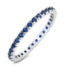 Sterling Silver Eternity Band Blue Simulated Sapphire 2mm Ring Stackable