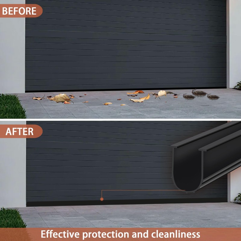 Gaahing Garage Door Bottom Seal Strip, 9.8 FT U-Shaped Replacement