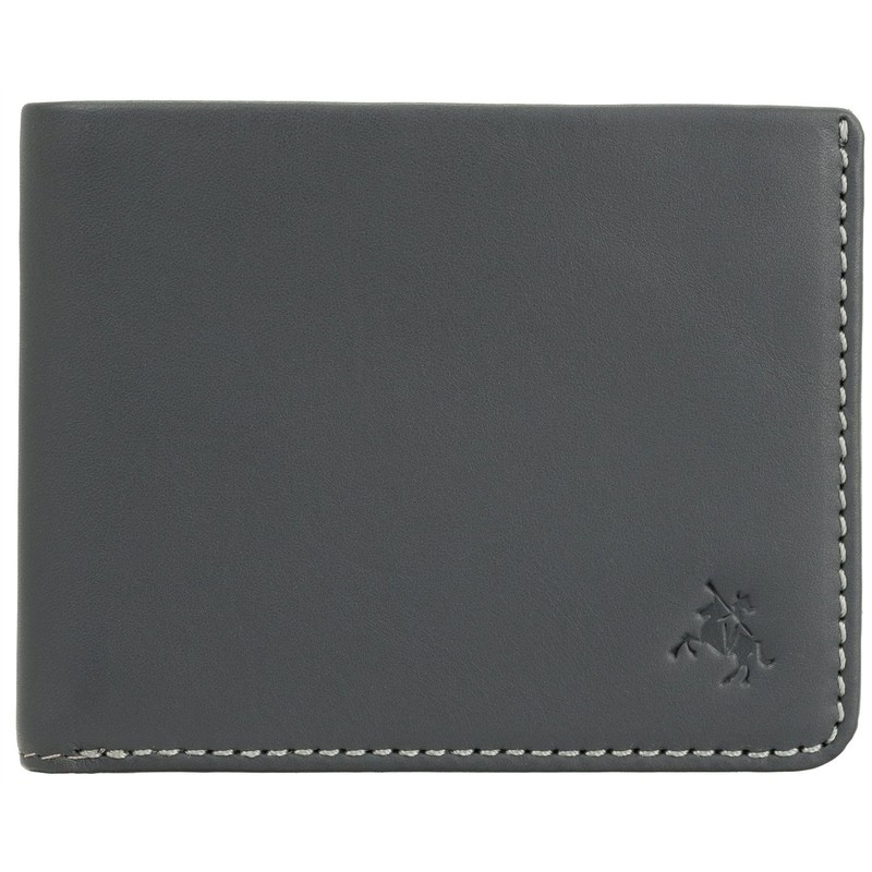 Visconti Slim Collection RFID Blocking Leather Wallet VSL42, Grey/Mustard, Standard