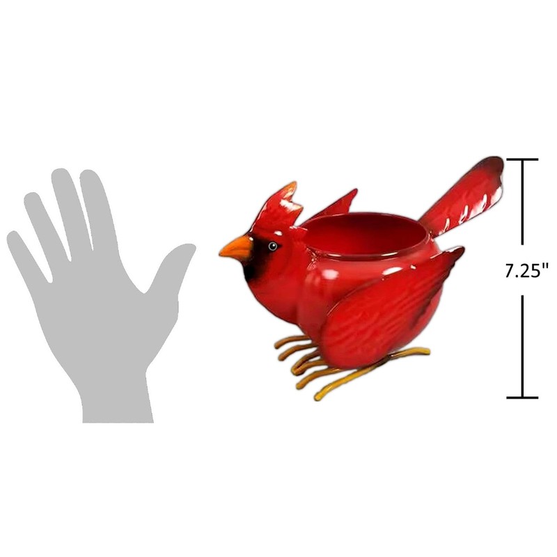 The Bridge Collection Red Cardinal Bird Planter-Bird Themed Plant Pot