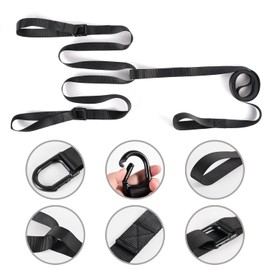 Heavy Duty Snowmobile Tow Straps, Long Reinforced Emergency Gear ATV Tow Rope with Two Hooks 3 Point Strips, Sled Pulling Straps for Ski Snowboard Accessories Kit