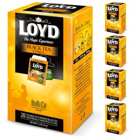 LOYD® Horeca Black Tea Black Tea with Lemon 4 Pack | 20 Tea Bags 40 g | Black Tea High Quality Blend of Black Tea Varieties | High Quality Tea Leaves Black Tea Bag Brewing