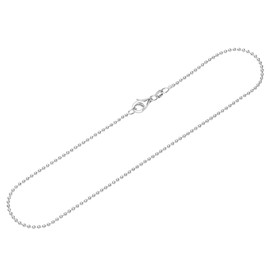 NKlaus Necklace (38 cm - 80 cm) Round Ball Chain 925 Sterling Silver Width: 1.5 mm Necklace, Sterling Silver, No gemstone