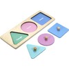 Wooden Montessori Three Shapes Puzzle Toddler Learning Toy with Knobs