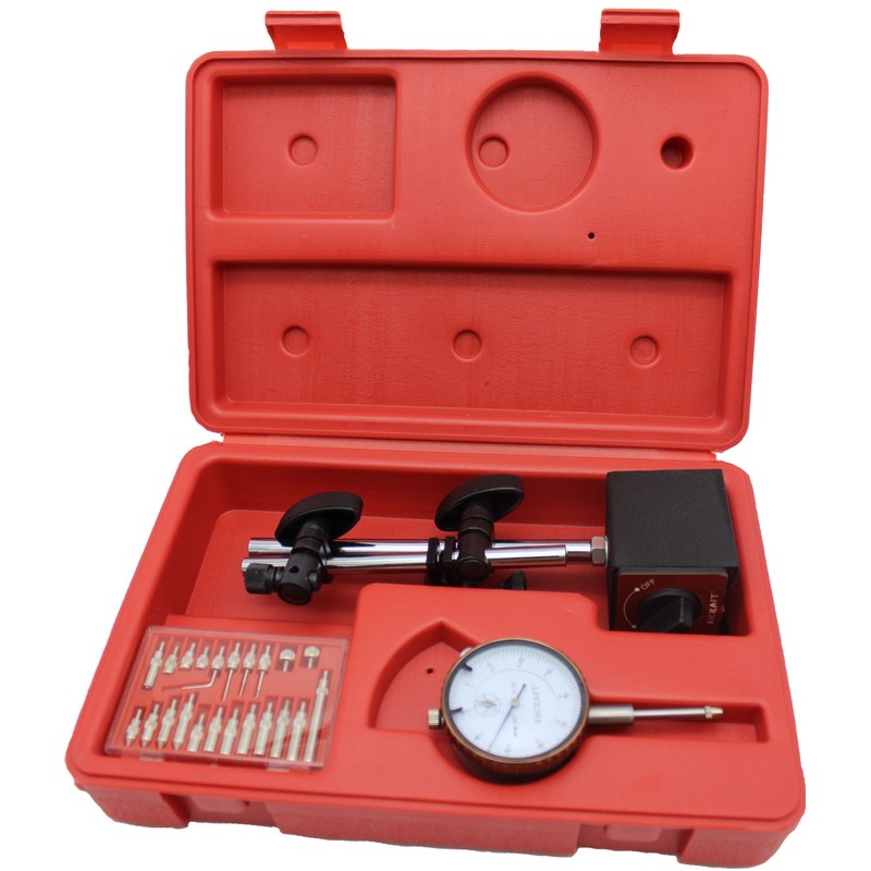 KHCRAFT Professional Dial Indicator Magnetic Base: Dial Indicator 0-1"x0.001" Steel