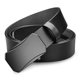 Meyiert Belts for Men - Mens Belt Genuine Leather 1 3/8" for Men Dress Adjustable Ratchet Belt Fit Everywhere (Black, 28"-34" Waist Adjustable)