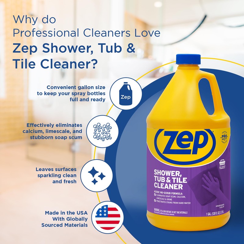 Zep Shower Tub and Tile Cleaner 1 Gallon ZUSTT128 (Case