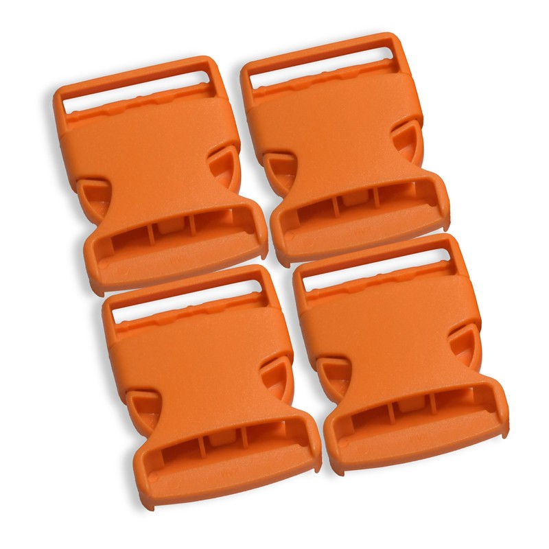 4 Pcs Plastic Side Release Buckles Orange 1.5 inch Buckles