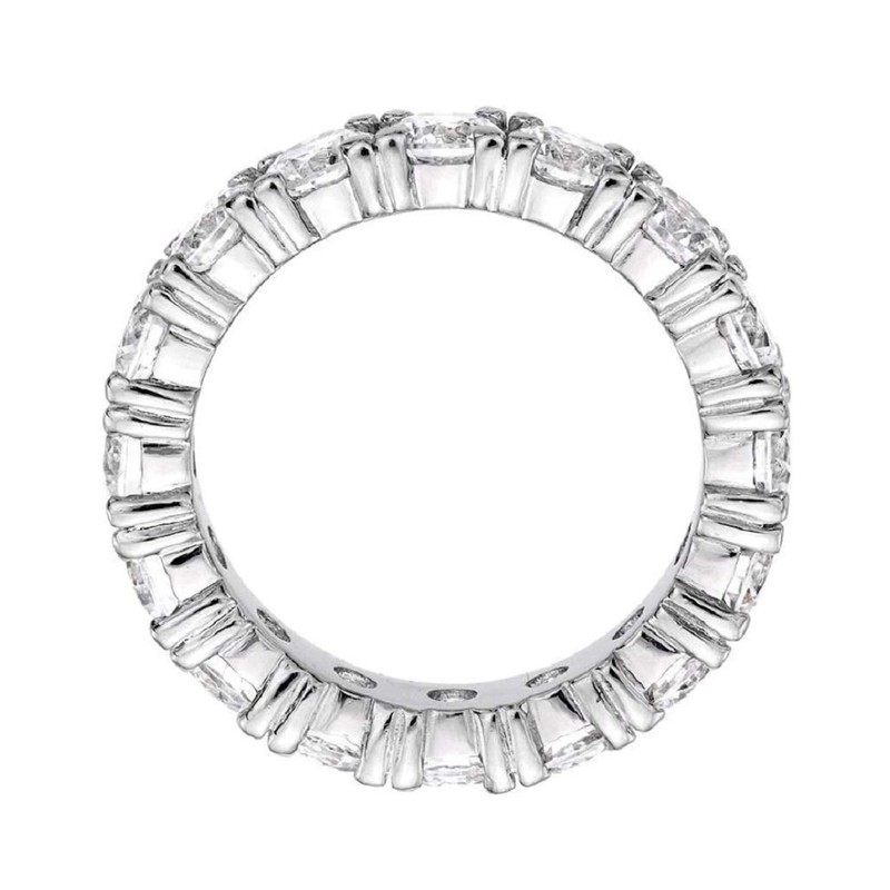 Unisex 4mm Eternity Cubic Zirconia CZ Tennis Ring White Gold/14K