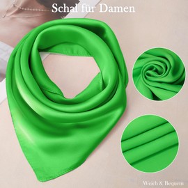 JasGood Women's Silk Scarf Silk Lightweight Elegant Silk Scarf Women's Bandana Neckerchief Headscarf Scarf Versatile Silk Scarf for Women, Green