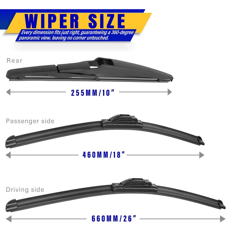 3 wipers Replacement for 2020-2022 2023 2024 Toyota highlander, Windshield