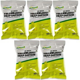 RESCUE! Yellowjacket Attractant Cartridge (10 Week Supply) – for RESCUE! Reusable Yellowjacket Traps - (5 Pack)