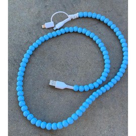 Beaded Charging Cords - Fit for all device USBC & Lightening - Color: Blue