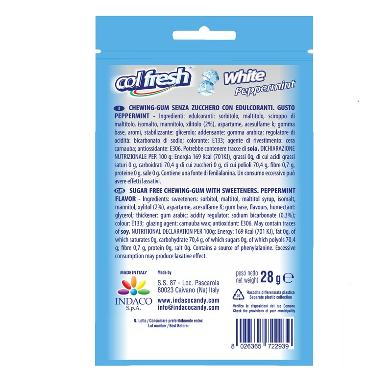 ColFresh Sugar Free Chewing Gum with Xylitol, Peppermint Flavor, 1