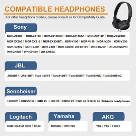 Ersatz Ohrpolster für JBL Kopfhörer 70 mm Ersatzpolster Kompatibel mit JBL Tune 510BT 500BT 450BT 660NC 600BTNC JR310BT Sony MDR-ZX110 ZX110NC ZX100 WH-CH500 CH510 CH520 Headset (1 Paar)