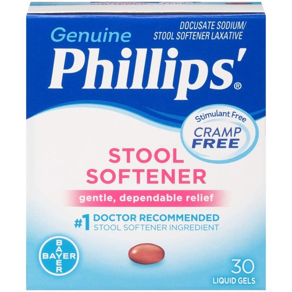 Phillips' Stool Softener, Liquid Gels 30, Pack of 4