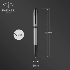 Parker IM Rollerball Pen | Matte Grey with Black Trim | Fine Point with Black Ink Refill | Gift Box
