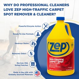 Zep High Traffic Carpet Cleaner - 1 Gallon - Penetrating Formula Removes Deep Stains. Make High-Traffic Areas Look New Again