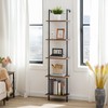 HOOBRO DIY Ladder Shelf, 5-Tier Wooden Wall Mounted Bookshelf, Narrow