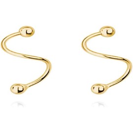 925 Sterling Silver Minimalist Crawler Earrings Little Ball Wrap Cuff Earrings For Women Earrings Helix Piercing Earrings (Golden, One Size)