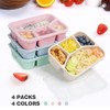 Baoswi 4 Pack Bento Snack Boxes, Reusable 4 Compartments Food