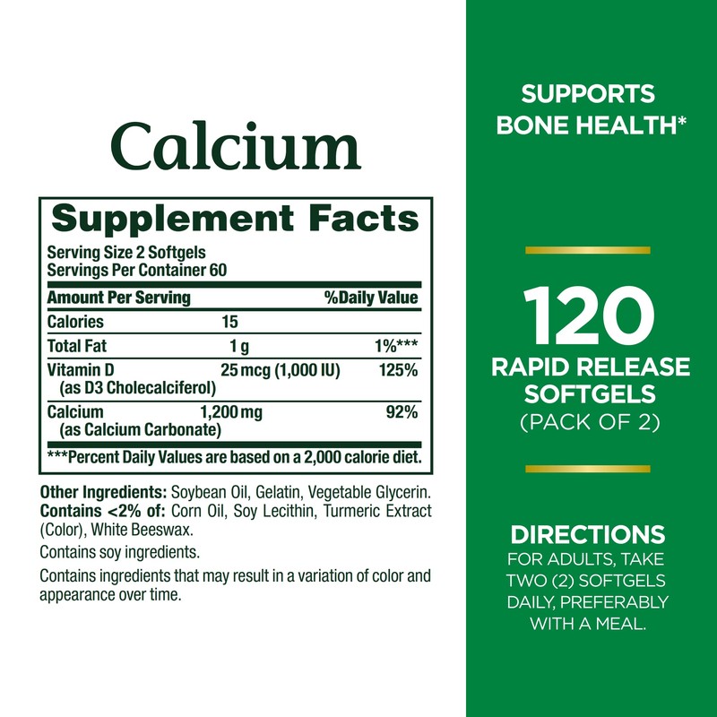 Nature's Bounty Calcium 1200 mg with Vitamin D3 - Bone