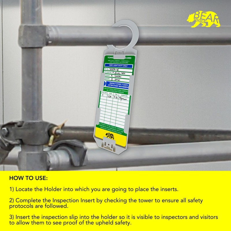 BearTOOLS Tower Inspection Record Kit - Mobile Moving Platform Safety
