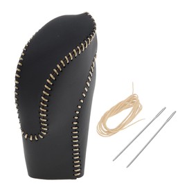 Motoforti Anti-Slip Gear Shift Knob Cover Car Stick Shifting Handle Protector for Subaru Forester 2018-2023 Black Beige Faux Leather