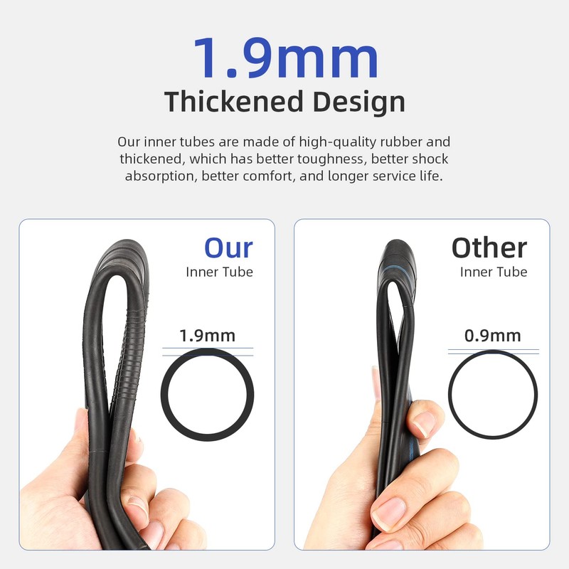 ulip (2-Pack) 60/70-6.5 Inner Tube Replacement Straight Vavle 10 Inch