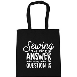 Hippowarehouse Sewing is the Answer Who Cares What the Question Is Tote Shopping Gym Beach Bag 42cm x38cm, 10 litres