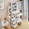 29.2" Small Space Left Bedside Cabinet Vanity Table + Cushioned