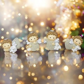 Doni Bomboniere Pack of 12 Magnet Angel Boy Girl Decoration Christmas DIY Christmas Decoration Close Original Packaging Gadget Wings Silver Symbol of Love Blessing