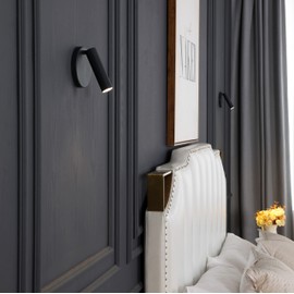 VidaLite Modern LED Surface Pinhole Monopoint Sconce, 180° Rotatable Flush Mount Spot Light Head Dimmable 3000K 600 Lumens, Silver