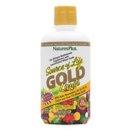 NaturesPlus Natures Plus Source of Life Gold Multivitamin Liquid - 30 fl oz - Includes Vitamins D3, B12, K2 & Over 120 Whole Food Nutrients - 60 Total Servings - Pack of 2